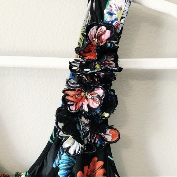 Anthro Moulinette Soeurs Black Floral Dress Size 4 - Picture 6 of 14